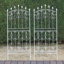 アイアンフェンス ガーデニング 庭 自立式 ホワイト おしゃれ アンティーク DIY 柵 バラ ロータイプ 白 アイアン フェンス 外構 【納期B】【sms-rs012l-2p】