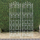 アイアンフェンス 自立式 ホワイト ガーデニング 庭 おしゃれ DIY 柵 バラ ハイタイプ 白 アイアン フェンス 外構 アンティーク 【納期B】【sms-rs013h-2p】