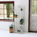 4段ラック アンティーク スチール 棚 ラック ミッドセンチュリー カフェ 北欧 レトロ ホワイト 白 【納期B】【sms-spl-6619wht】