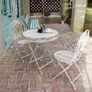 ガーデンテーブル ガーデンチェア 3点セット 椅子 ガーデンチェア 白 ホワイト ブラウン 折畳み 折りたたみ アンティーク風 【納期B】【sms-spl-6628-3p】