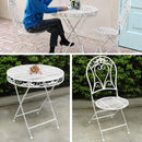 ガーデンテーブル ガーデンチェア 3点セット 椅子 ガーデンチェア 白 ホワイト ブラウン 折畳み 折りたたみ アンティーク風 【納期B】【sms-spl-6628-3p】