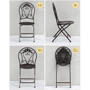 ガーデンテーブル ガーデンチェア 3点セット 椅子 ガーデンチェア 白 ホワイト ブラウン 折畳み 折りたたみ アンティーク風 【納期B】【sms-spl-6628-3p】