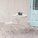 ガーデンテーブル ガーデンチェア 3点セット 椅子 ガーデンチェア 白 ホワイト ブラウン 折畳み 折りたたみ アンティーク風 【納期B】【sms-spl-6628-3p】