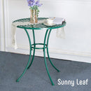 ガーデンテーブル 庭 屋外 円形 丸型 ラウンドテーブル 緑 グリーン おしゃれ ガーデニング 北欧 南欧 デザイン 4本脚 安定 バランス ボタニカル 屋上 ベランダ 【納期B】【sms-spl-9000】