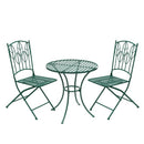 ガーデンセット 3点 ガーデンテーブル ガーデンチェア 円形 丸型 ラウンドテーブル 椅子 背もたれ 肘掛けなし 北欧 おしゃれ デザイン 庭 ガーデニング グリーン 【納期B】【sms-spl-9000c-3ps】