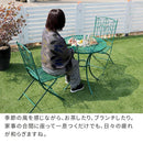 ガーデンセット 3点 ガーデンテーブル ガーデンチェア 円形 丸型 ラウンドテーブル 椅子 背もたれ 肘掛けなし 北欧 おしゃれ デザイン 庭 ガーデニング グリーン 【納期B】【sms-spl-9000c-3ps】