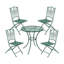 ガーデンセット 5点 ガーデンテーブル ガーデンチェア 円形 丸 ラウンドテーブル 椅子 背もたれ 肘なし 北欧 おしゃれ デザイン ガーデニング 屋外 緑 グリーン 【納期B】【sms-spl-9000c-5ps】