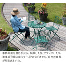 ガーデンセット 5点 ガーデンテーブル ガーデンチェア 円形 丸 ラウンドテーブル 椅子 背もたれ 肘なし 北欧 おしゃれ デザイン ガーデニング 屋外 緑 グリーン 【納期B】【sms-spl-9000c-5ps】