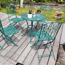 ガーデンセット 5点 ガーデンテーブル ガーデンチェア 円形 丸 ラウンドテーブル 椅子 背もたれ 肘なし 北欧 おしゃれ デザイン ガーデニング 屋外 緑 グリーン 【納期B】【sms-spl-9000c-5ps】