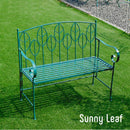 ガーデンベンチ 椅子 屋外 庭 野外 ベンチチェア 緑 グリーン おしゃれ ガーデニング 北欧 南欧 デザイン ボタニカル 屋上 ベランダ テラス 背もたれ 肘掛け 【納期B】【sms-spl-9002】