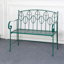 ガーデンベンチ 椅子 屋外 庭 野外 ベンチチェア 緑 グリーン おしゃれ ガーデニング 北欧 南欧 デザイン ボタニカル 屋上 ベランダ テラス 背もたれ 肘掛け 【納期B】【sms-spl-9002】