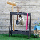 ほうき立て 傘立て ガーデンラック 庭 園芸用品 収納 スタンド ホウキ 用具入れ 掃除道具 棚 箒 傘たて 木製 ツール ガーデニング おしゃれ 北欧 白 ホワイト 【納期B】【sms-tost-720】