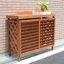 室外機カバー 日よけ 木製 おしゃれ 北欧 庭 玄関 車庫 ベランダ 屋上 マンション 戸建 目隠し 節電 電気代節約 逆ルーバー 日光対策 棚 園芸 飾り ガーデニング 【納期B】【sms-yb-04-n001】