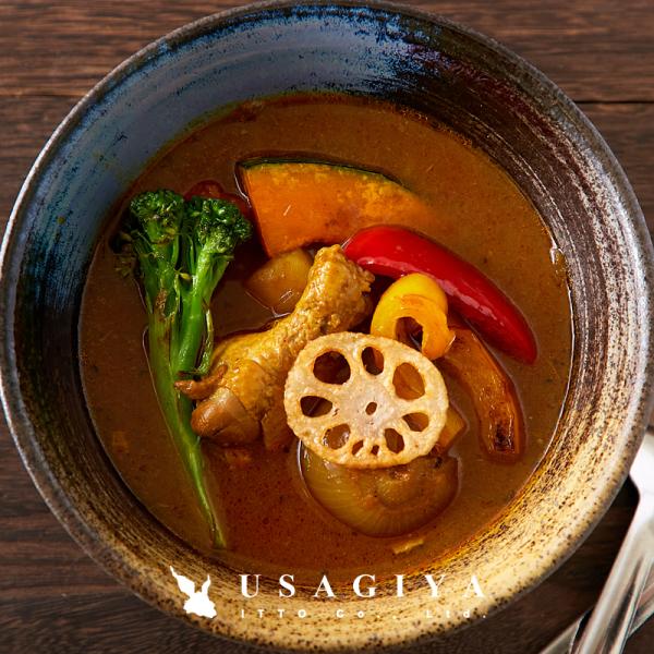 スープカレー 辛口 具入り 骨付きチキン 鳥肉 鶏肉 玉葱 玉ねぎ じゃがいも にんじん 北海道 富良野 電子レンジ 温めるだけ 2袋セット 【納期E】【snc00010140】