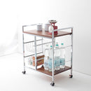 キッチンワゴン キャスター付き ワイド ロータイプ カゴつき 【納期E】【stz-11104806088002】