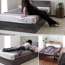 ベッドフレーム SD セミダブル 幅120cm 引き出し 収納付き おしゃれ USBポート コンセント 付き 収納スペース  左右 入れ替え可能 ヘッドボード 宮棚 巾木避け 【納期A】【stz-jx44694】