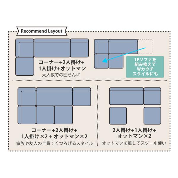 NEO フレキシブルソファ 2P 【li81152bl】