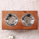 フードボール フードボウル 餌 エサ 犬用食器 猫用食器 餌入れ 犬 猫 いぬ ねこ 餌場 エサ入れ 餌箱 ペットフードボウル スタンド 木製 【納期A】【stz-xc94192br】