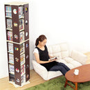 本棚 大容量 回転式 スリム 子供 省スペース コンパクト コミック 単行本 ブックラック 収納棚 おしゃれ 子ども部屋 CD DVD コレクションラック ディスプレイ 【納期A】【swk-7】