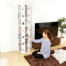 本棚 大容量 回転式 スリム 子供 省スペース コンパクト コミック 単行本 ブックラック 収納棚 おしゃれ 子ども部屋 CD DVD コレクションラック ディスプレイ 【納期A】【swk-7】