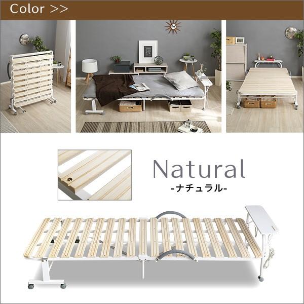 折りたたみベッド シングル すのこベッド 折り畳み スノコ 簡易ベッド 宮棚 飾り棚 コンセント付き キャスター 簡易 シングル ひとり暮らし 一人暮らし 【納期A】【szo-bd30-154】