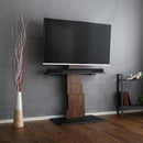 TVスタンド 棚付き テレビ台 サウンドバー専用棚 テレビスタンド アート風 インテリア オシャレ お洒落 デザイン モダン 芸術的 木目柄 【納期E】【szo-brot-set】