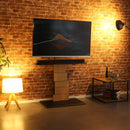 TVスタンド 棚付き テレビ台 サウンドバー専用棚 テレビスタンド アート風 インテリア オシャレ お洒落 デザイン モダン 芸術的 木目柄 【納期E】【szo-brot-set】