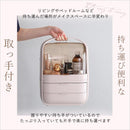 メイクボックス 大容量 コスメケース 持ち運び 化粧品 収納 かわいい おしゃれ 白 ホワイト ピンク 引き出し トレー ボトル 収納ボックス 防水 取っ手 持ち手 【納期E】【szo-cb-2dw】