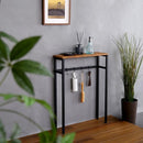 コンソールテーブル 玄関 スリム おしゃれ リビング 棚 テーブル 物置き 台 小物置き エントランス 北欧 デザイン スチール 脚 ビンテージ風 木目柄 キッチン 【納期E】【szo-clt-60】