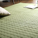 ラグ 185×185cm 正形 キルト生地 デニム調 ホットカーペット対応 すべり止め 厚手 クッション ウレタン 軽量 【納期E】【szo-drg-m】