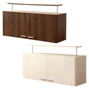 上置き棚 上置き 収納 棚 つっぱり 突っ張り 天井 収納棚 両開き 観音開き 幅125cm 扉 ドア 可動棚 木目 茶色 白 ホワイト 北欧 ナチュラル 家具調 おしゃれ 【納期E】【szo-dsp-ue125】