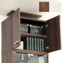 上置き 収納 棚 上置き棚 つっぱり 突っ張り 天井 収納棚 両開き 観音開き 幅 約60cm 扉 ドア 可動棚 木目 茶色 白 ホワイト 北欧 ナチュラル 家具調 おしゃれ 【納期E】【szo-dsp-ue60】