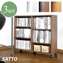 オープンラック 3個セット キャスター付き 収納 棚 カラーボックス シンプル 押し入れ収納 押入れ収納 すき間収納 隙間収納 クローゼット スリム 【納期A】【szo-et-26cw-3set】