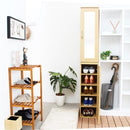 シューズラック 2個セット ミラー付き 鏡 下駄箱 シューズボックス 玄関収納 スリム 細い コンパクト 省スペース 可動棚 ラック 収納棚 リビング シンプル 北欧 【納期A】【szo-ets-9030-set】