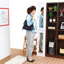 シューズラック 2個セット ミラー付き 鏡 下駄箱 シューズボックス 玄関収納 スリム 細い コンパクト 省スペース 可動棚 ラック 収納棚 リビング シンプル 北欧 【納期A】【szo-ets-9030-set】