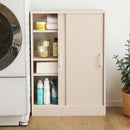 カウンター下収納 引き戸 薄型 スリム おしゃれ 収納棚 省スペース 目隠し 白 ホワイト 約 幅60cm 高さ85cm 木目 北欧 ナチュラル 可動棚 幅木避け 巾木除け 扉 【納期E】【szo-fkss-6020】