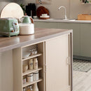 カウンター下収納 引き戸 薄型 スリム ワイド 幅広 おしゃれ 収納棚 省スペース 目隠し ホワイト 約 幅90cm 高さ85cm 北欧 ナチュラル 可動棚 幅木避け 巾木除け 【納期E】【szo-fkss-9015】