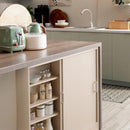 カウンター下収納 引き戸 約 幅90cm 高さ85cm 薄型 スリム ホワイト 白 木目 北欧 ナチュラル ワイド おしゃれ 収納棚 省スペース 可動棚 幅木避け 巾木除け 【納期E】【szo-fkss-9020】