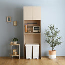 ゴミ箱上ラック 約 幅60cm 食器棚 収納棚 ごみ箱上 キッチン リビング デッドスペース 有効活用 可動棚 おしゃれ シンプル ナチュラル 奥行約40cm 高さ180cm 【納期E】【szo-fllw-t2s】