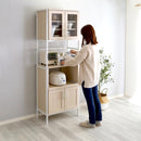 食器棚 スリム おしゃれ 北欧 白 ホワイト カフェ風 コンパクト 省スペース スライド トレー トレイ コンセント付き 扉 キッチンラック 木目 背面化粧付き 【納期E】【szo-fra-1860】