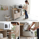 レンジ台 コンパクト 小さめ 省スペース 小型 食器棚 収納 おしゃれ 北欧 スライドレール 炊飯器置き 電子レンジ置き キッチンラック ホワイト 白 コンセント 【納期A】【szo-fra-90r】