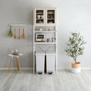 ゴミ箱上収納ラック スリム 収納 棚 食器棚 キッチンラック おしゃれ 北欧 省スペース 開き扉 ガラス オープンラック ナチュラル カントリー 木目 ホワイト 白 【納期A】【szo-fra-t2s】