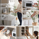 ゴミ箱上ラック 収納棚 食器棚 収納 おしゃれ 北欧 開き扉 ガラス扉 オープンラック 電子レンジ台 キッチン収納 ナチュラル カントリー 木目 ホワイト 白 【納期A】【szo-fra-t3w】