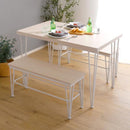 ダイニングセット 4人 向け ダイニングテーブルセット 3点セット テーブル ダイニングベンチ 腰掛け おしゃれ 北欧 白 ホワイト ナチュラル かわいい カフェ風 【納期E】【szo-frbb-3】