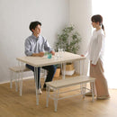 ダイニングセット 4人 向け ダイニングテーブルセット 3点セット テーブル ダイニングベンチ 腰掛け おしゃれ 北欧 白 ホワイト ナチュラル かわいい カフェ風 【納期E】【szo-frbb-3】