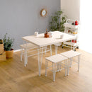 ダイニングセット 4人 用 ダイニングテーブルセット 4点セット テーブル ダイニングベンチ 椅子 チェアー おしゃれ 北欧 白 ホワイト モダン 天板 厚み 四人掛け 【納期E】【szo-frcb-4】