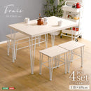 ダイニングセット 4人 用 ダイニングテーブルセット 4点セット テーブル ダイニングベンチ 椅子 チェアー おしゃれ 北欧 白 ホワイト モダン 天板 厚み 四人掛け 【納期E】【szo-frcb-4】