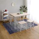 ダイニングセット おしゃれ 北欧 ダイニングテーブル 椅子 スツール 腰掛け 4脚 ダイニングチェア 白 ホワイト 木目 シンプル カフェ風 天板 厚み 4人掛け 4人用 【納期E】【szo-frd-5】