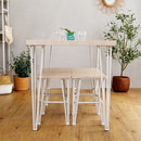 ダイニングセット おしゃれ 北欧 ダイニングテーブル 椅子 スツール 腰掛け 4脚 ダイニングチェア 白 ホワイト 木目 シンプル カフェ風 天板 厚み 4人掛け 4人用 【納期E】【szo-frd-5】