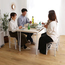 ダイニングセット おしゃれ 北欧 ダイニングテーブル 椅子 スツール 腰掛け 4脚 ダイニングチェア 白 ホワイト 木目 シンプル カフェ風 天板 厚み 4人掛け 4人用 【納期E】【szo-frd-5】